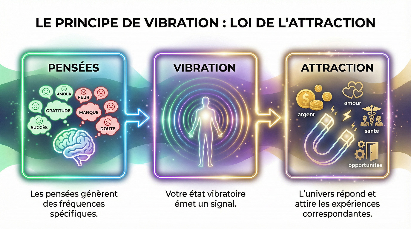 Infographie simple expliquant le principe de vibration
