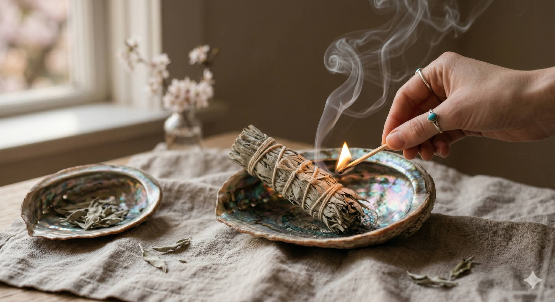 Purification maison sauge blanche tradition amerindienne quatre elements rituel
