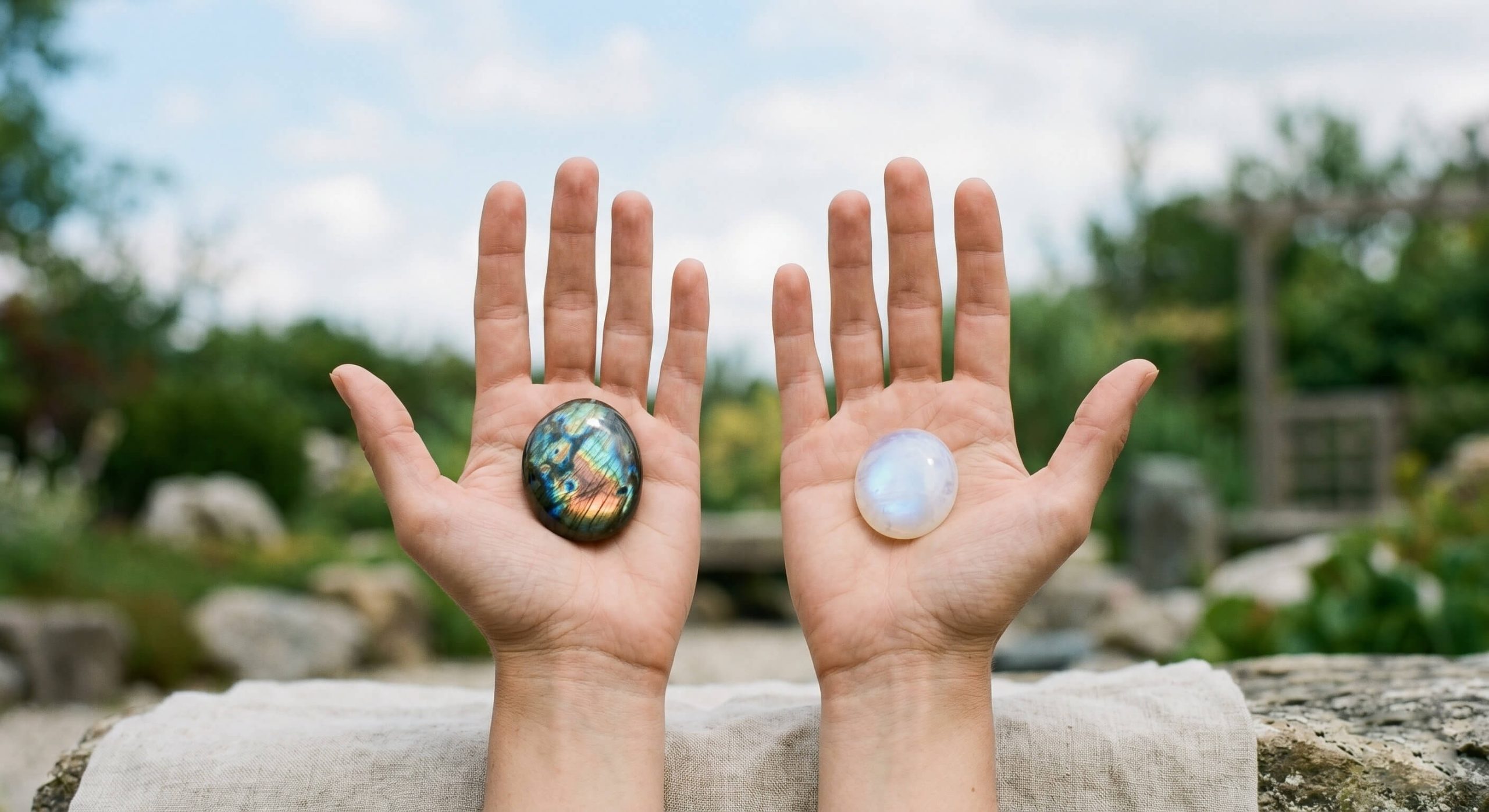 Labradorite ou pierre de lune laquelle choisir guide – comparaison labradorite reflets bleu vert pierre de lune blanche nacrée lithothérapie