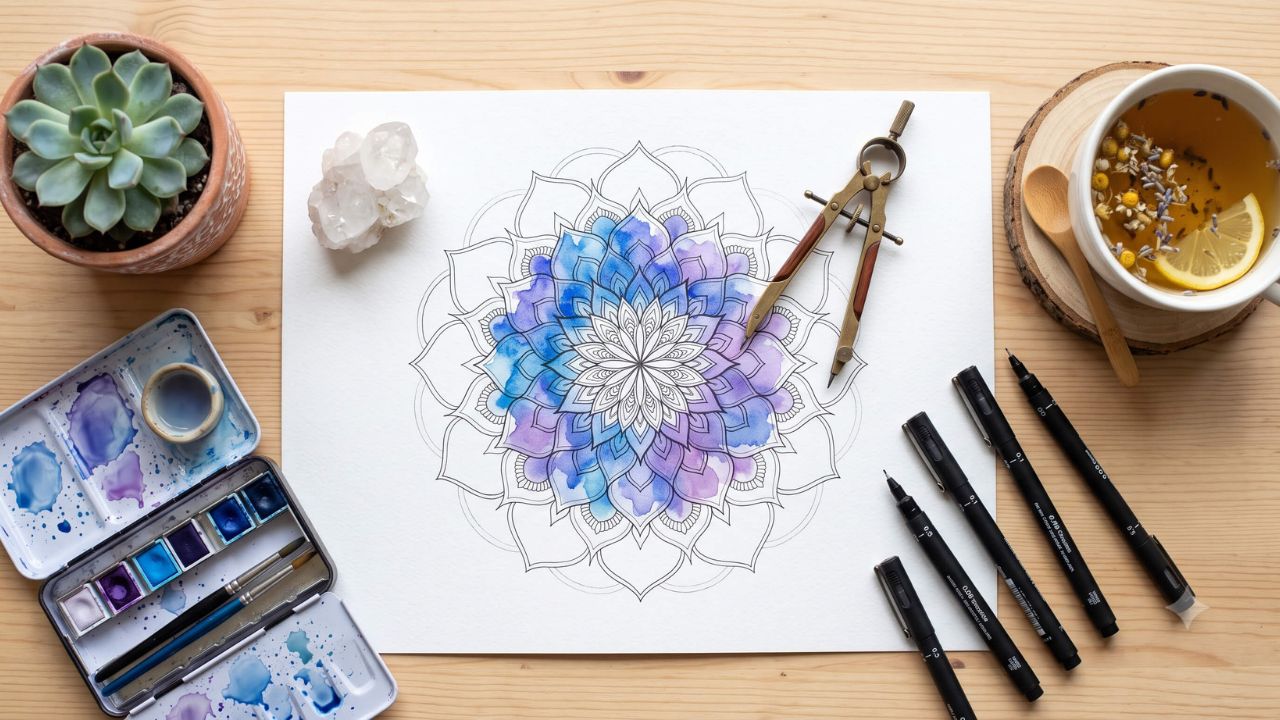 Coloriage mandala creation libre meditation quotidien exercice pratique