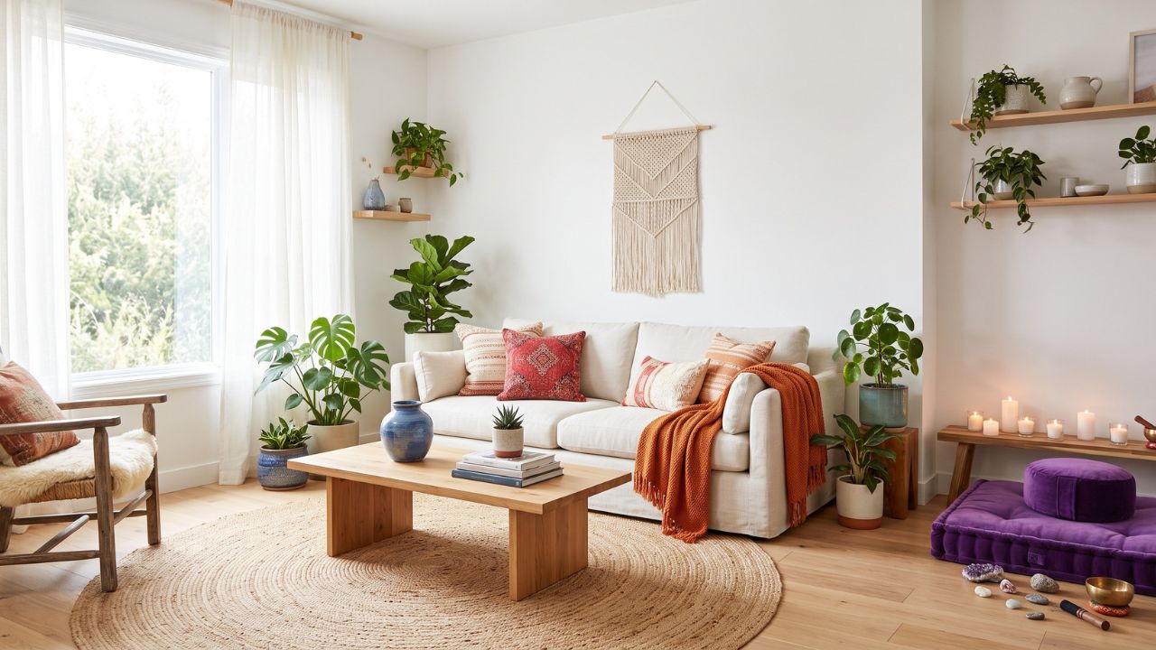 Deco salon couleurs chakras interieur