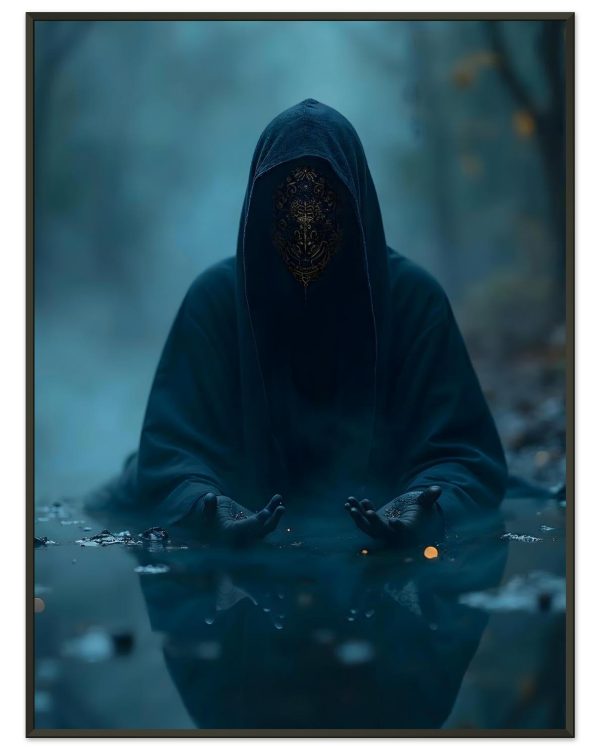 Poster Figure Encapuchonnée — affiche d’art spirituelle encadrée, Nalan