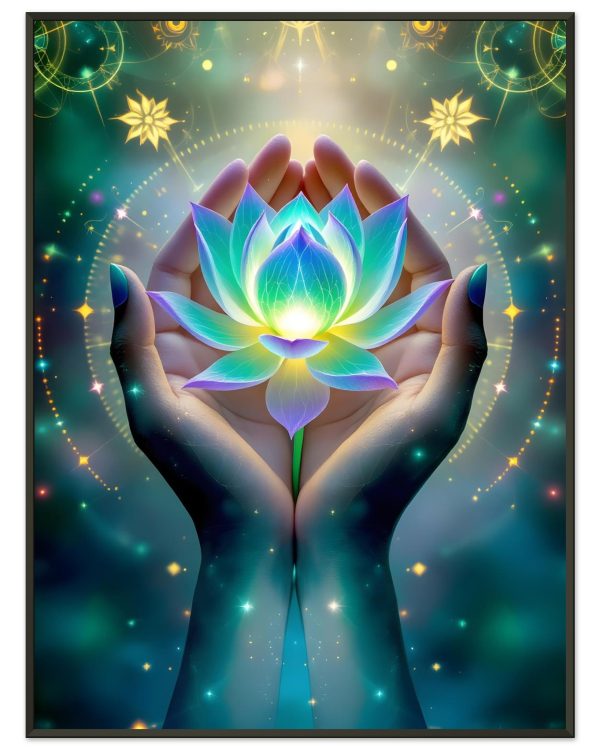 Poster Lotus Sacré — affiche d’art spirituelle encadrée, Nalan